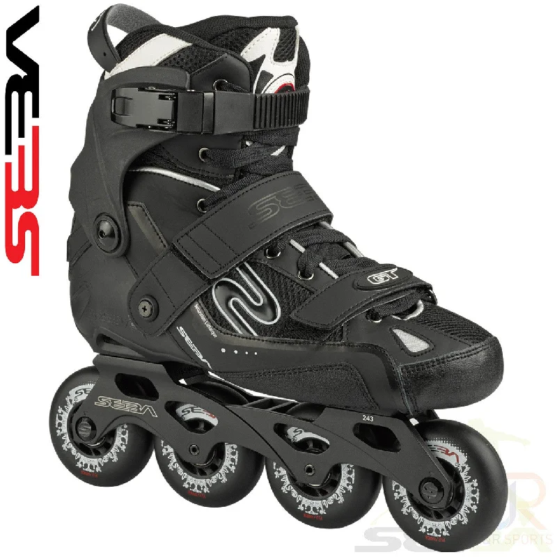 Roller Skates for Kids with Bright Colors-Seba '16 GT 80 In-Line Skates - Black