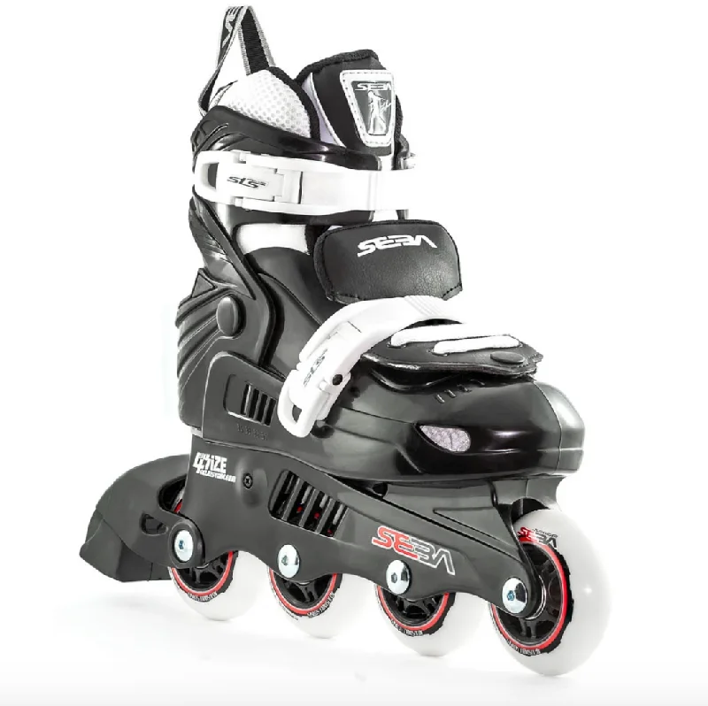 Roller Skates with Extra Padding for Comfort-Seba - Junior Adjustable - Black (EU 35 - EU 38)