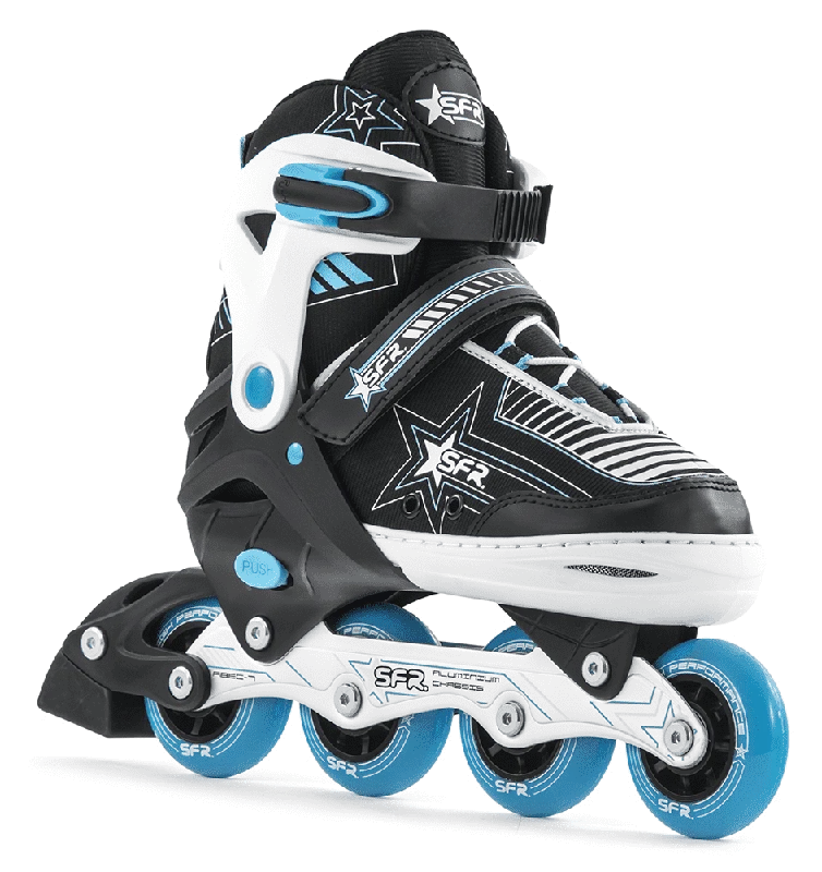 Pro Inline Skates for Competitive Racing-SFR Pulsar Adjustable Inline Skates Blue