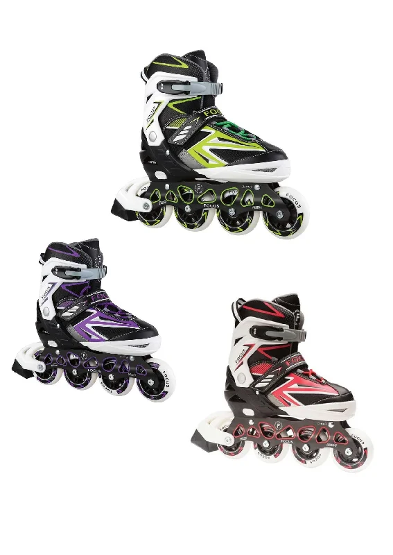 All-Terrain Roller Skates for Adventure Seekers-Softec Focus Neon - Adjustable Inline Skate