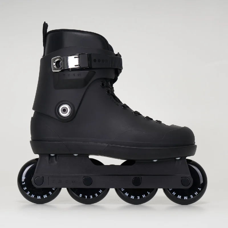 Premium Skate Shoes with Wheels for Versatile Riding-THEM 909 80 Inline Skates - Black