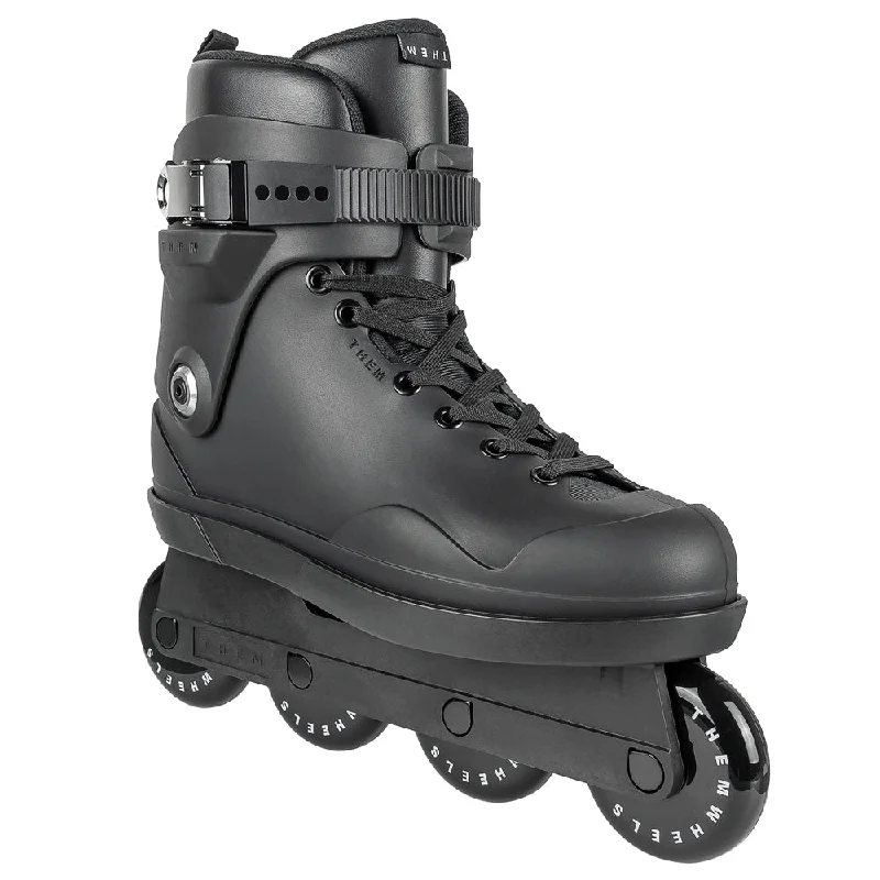 Heavy-Duty Inline Skates for Tough Use-Them 80's Black Inline Skate