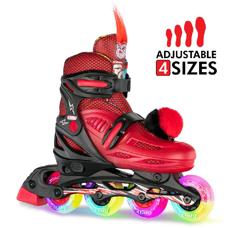 Lightweight Ice Skates for Quick Turns-TROLLS Barb - Size Adjustable Inline Skates