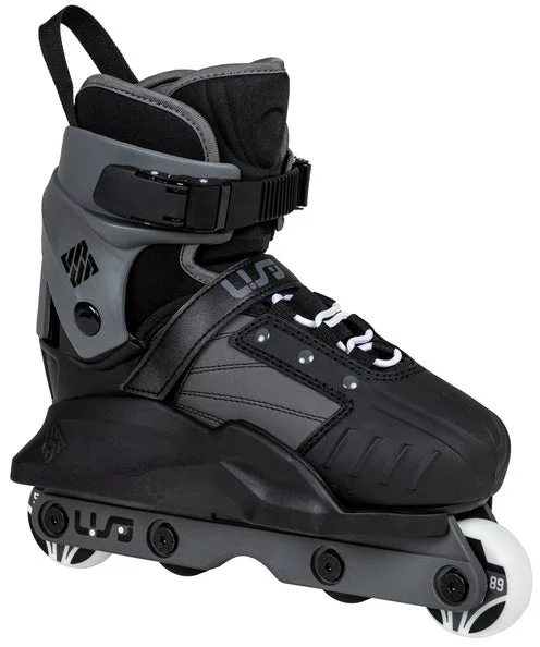 All-Terrain Inline Skates for Off-Road Use-USD Transformer Junior Black Grey Aggressive Inline Skates