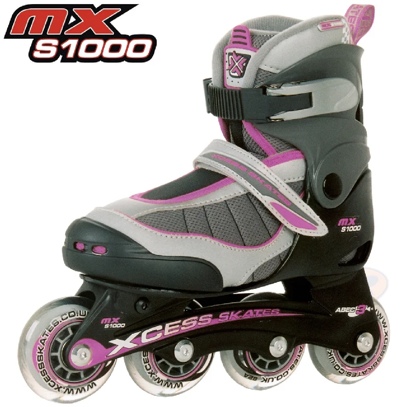 Premium Inline Skates for Advanced Skaters-Xcess MX S1000 Adjustable In-Line Skates Lilac