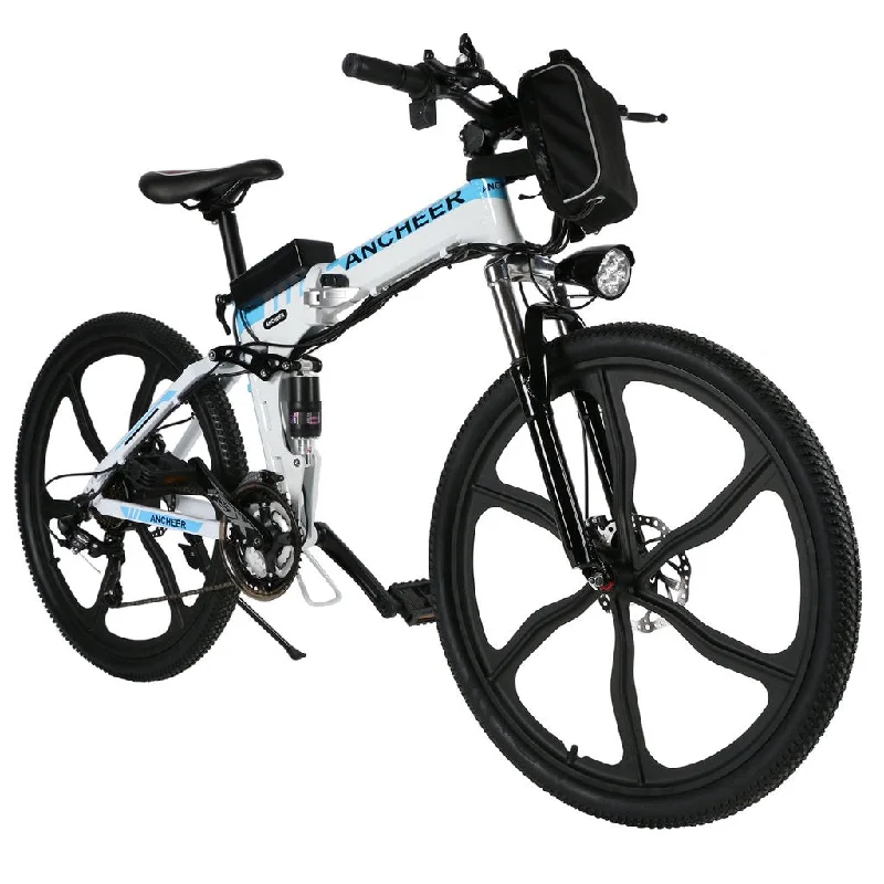 Ancheer 26 Inch Wheel Folding Electric Mountain Bike with Super Lightweight Magnesium Alloy