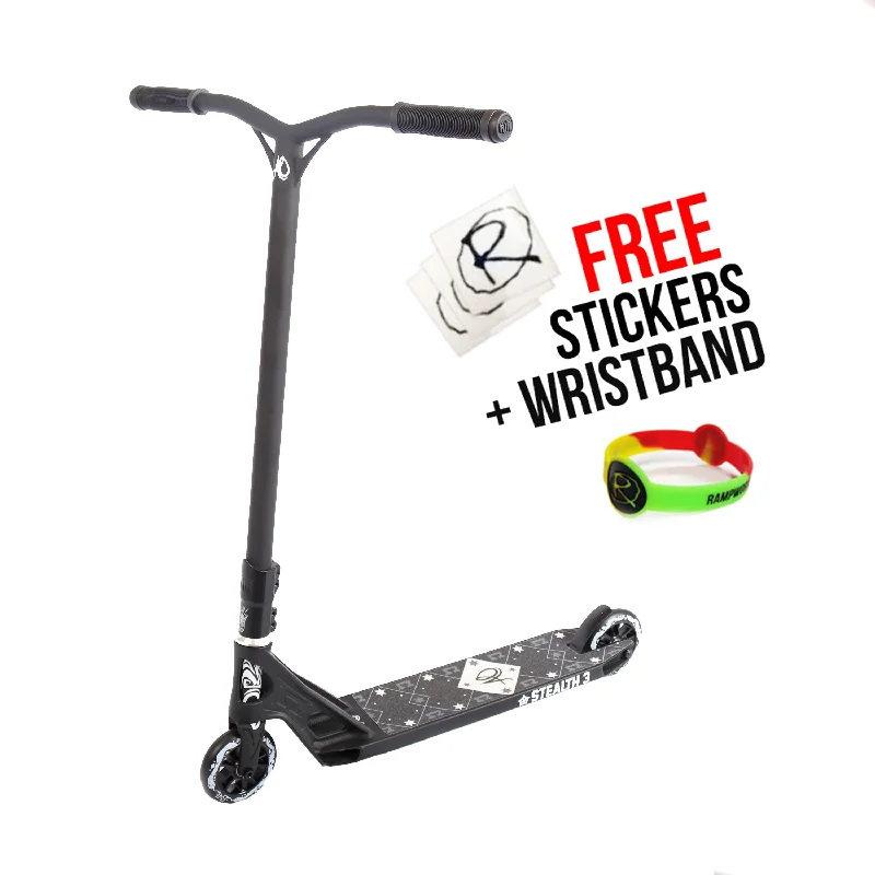 High-Speed Kick Scooter for Fast Transportation-AO Stealth 3 Complete Stunt Scooter, Black