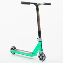 All-Terrain Electric Scooter for Outdoor Enthusiasts-Dominator Mini Team Edition Complete Stunt Scooter - Green Chrome