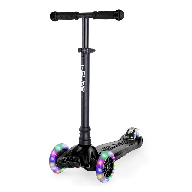 Trendy Eco-Friendly Electric Scooter for Sustainable Rides-I-Glide 3-Wheel Kids Scooter v3 | Black