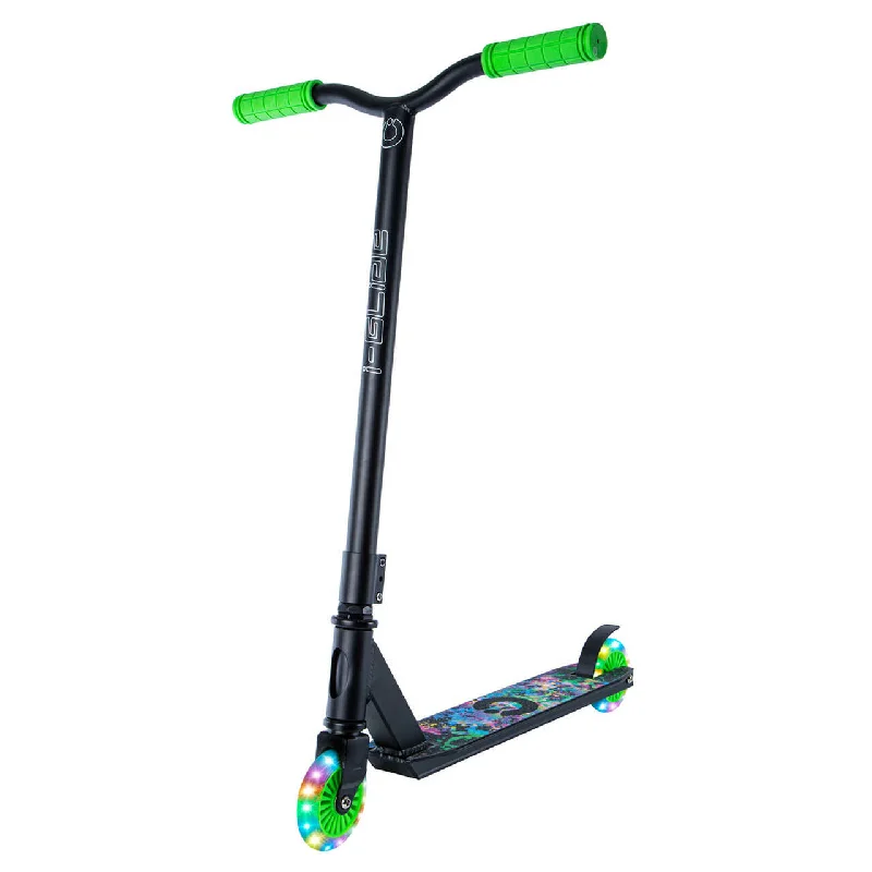 High-Speed Foldable Electric Scooter for Quick Rides-JR v2 LED Kids Scooter | Black/Green