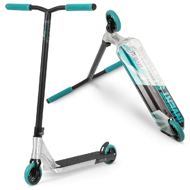 Portable Scooter with Easy Folding Mechanism-IVS Invert Supreme Journey 4 JAMIE HULL Complete Stunt Scooter - Raw / Teal