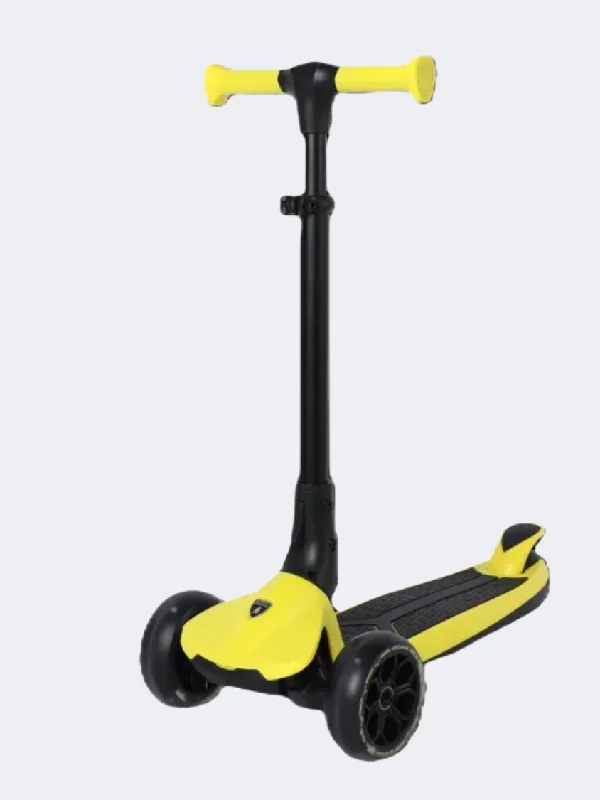 Powerful Kick Scooter for Long Rides-Joerex Lamborghini 3 Wheel Skating Scooter Yellow/Black