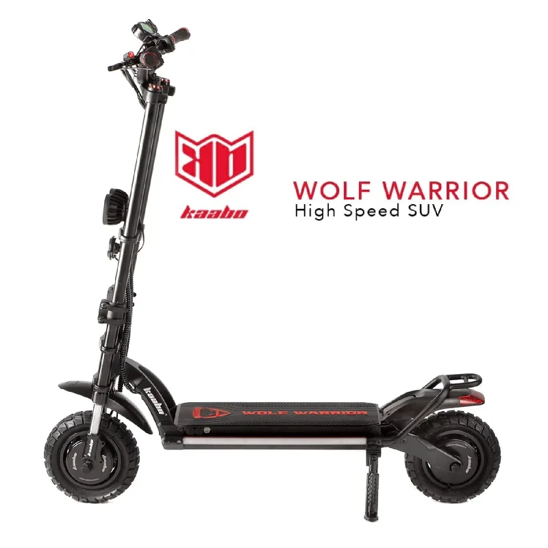 Electric Kick Scooter for Quick Travel-KAABO Wolf Warrior X Pro / Pro+ : 60V 21Ah, 4400W Peak Power, 65kmh, 50km, Dual Hydraulic, C-Spring Suspension, EBS, LED Lights