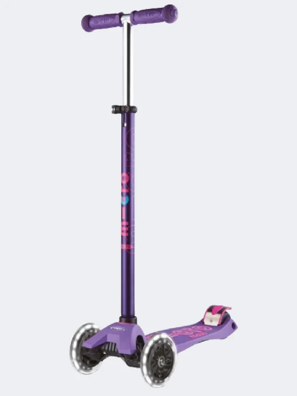 Compact Kick Scooter for Easy Parking-Micro Maxi Deluxe Led Unisex Skating Scooter Purple