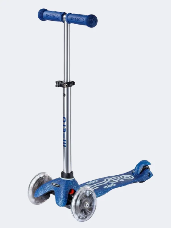 Fun Electric Kick Scooter for Adventurers-Micro Mini Deluxe Galaxy Led Kids Skating Scooter Glitter Navy