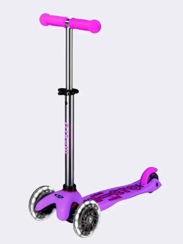 Lightweight Folding Electric Scooter for City Travel-Micro Mini Deluxe Glow Led Kids Skating Scooter Frosty Pink