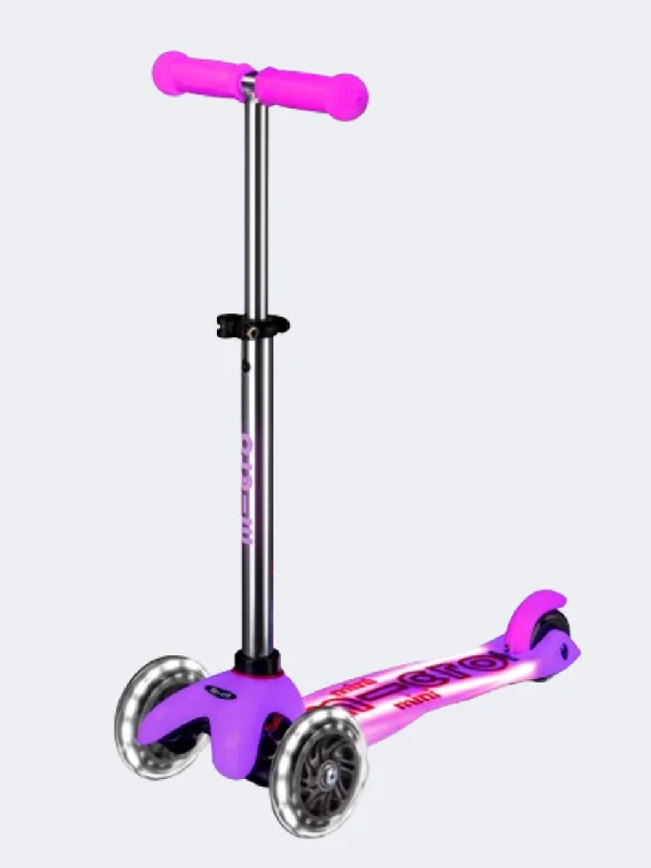 Trendy Electric Scooter for Young Riders-Micro Mini Deluxe Glow Led Plus Kids Skating Scooter Frosty Pink