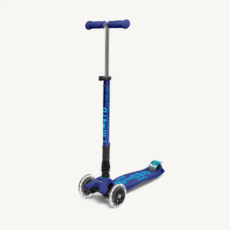 Eco-Conscious Kick Scooter for Clean Travel-Micro Scooters Maxi Micro Scooter Deluxe Foldable LED - Blue