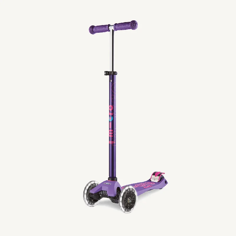 Comfortable Lightweight Scooter for Easy Travel-Micro Scooters Maxi Micro Scooter Deluxe LED - Purple