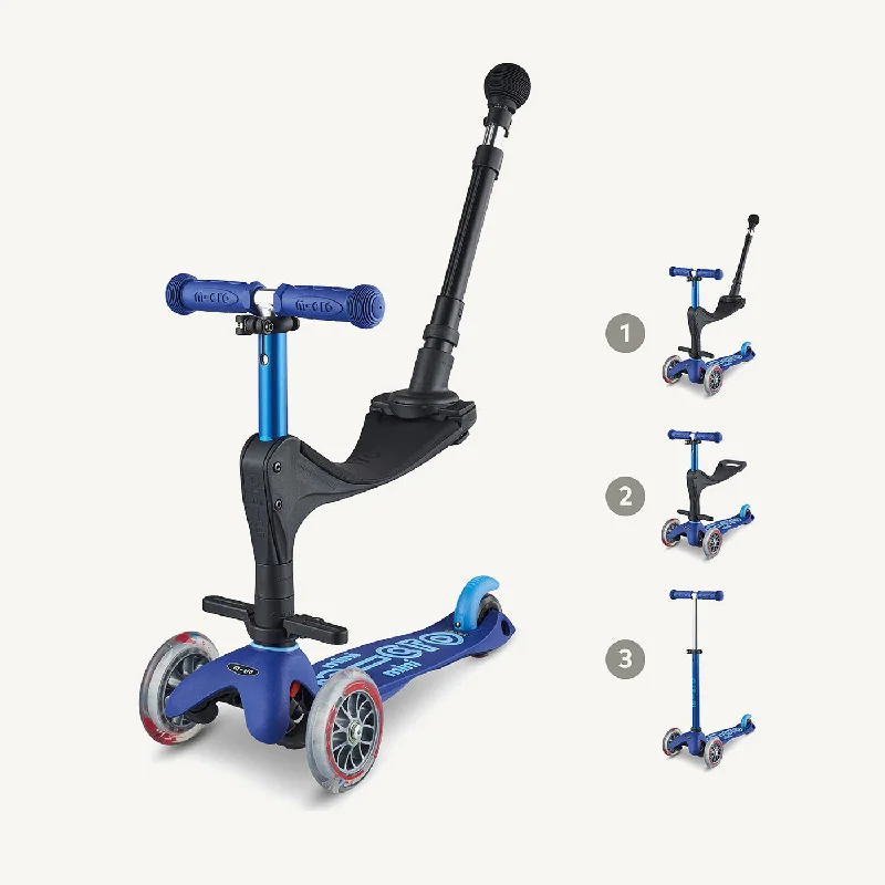 Electric Kick Scooter for Quick Travel-Micro Scooters Mini Micro 3in1 Deluxe Push Along Scooter - Blue