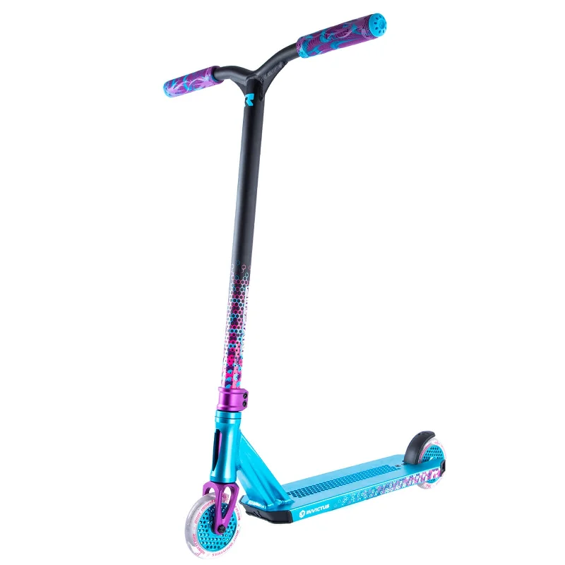 Lightweight Kick Scooter for City Rides-Invictus 2 Pro Scooter | Teal/Purple