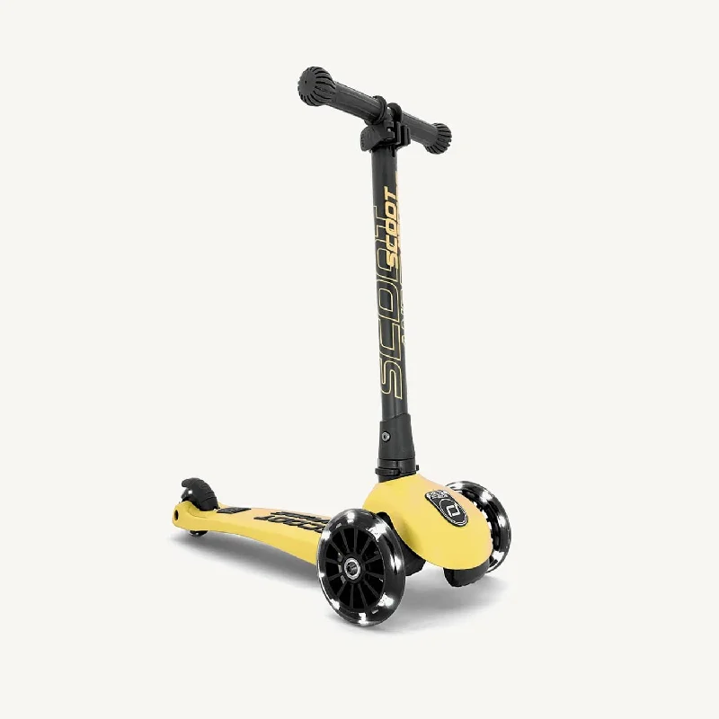 Reliable Motorized Scooter for Daily Commuting-Scoot and Ride Scooter - Highwaykick 3 LED in Lemon