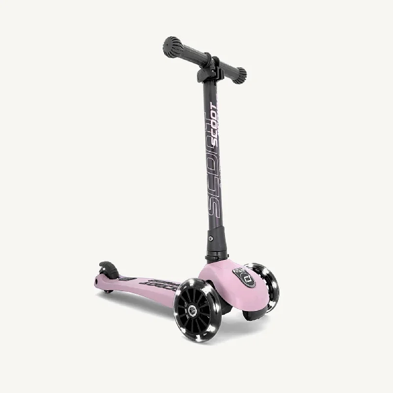 Trendy Electric Scooter for Young Riders-Scoot and Ride Scooter - Highwaykick 3 LED in Rose