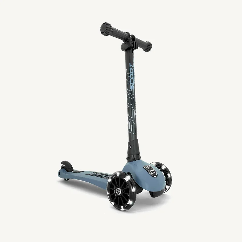 Fun Electric Kick Scooter for Adventurers-Scoot and Ride Scooter - Highwaykick 3 LED in Steel