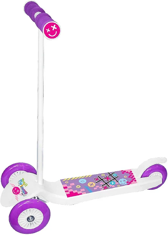 Durable Scooter with Heavy-Duty Frame-Ozbozz Trail Twist Junior Girls Scooter - White