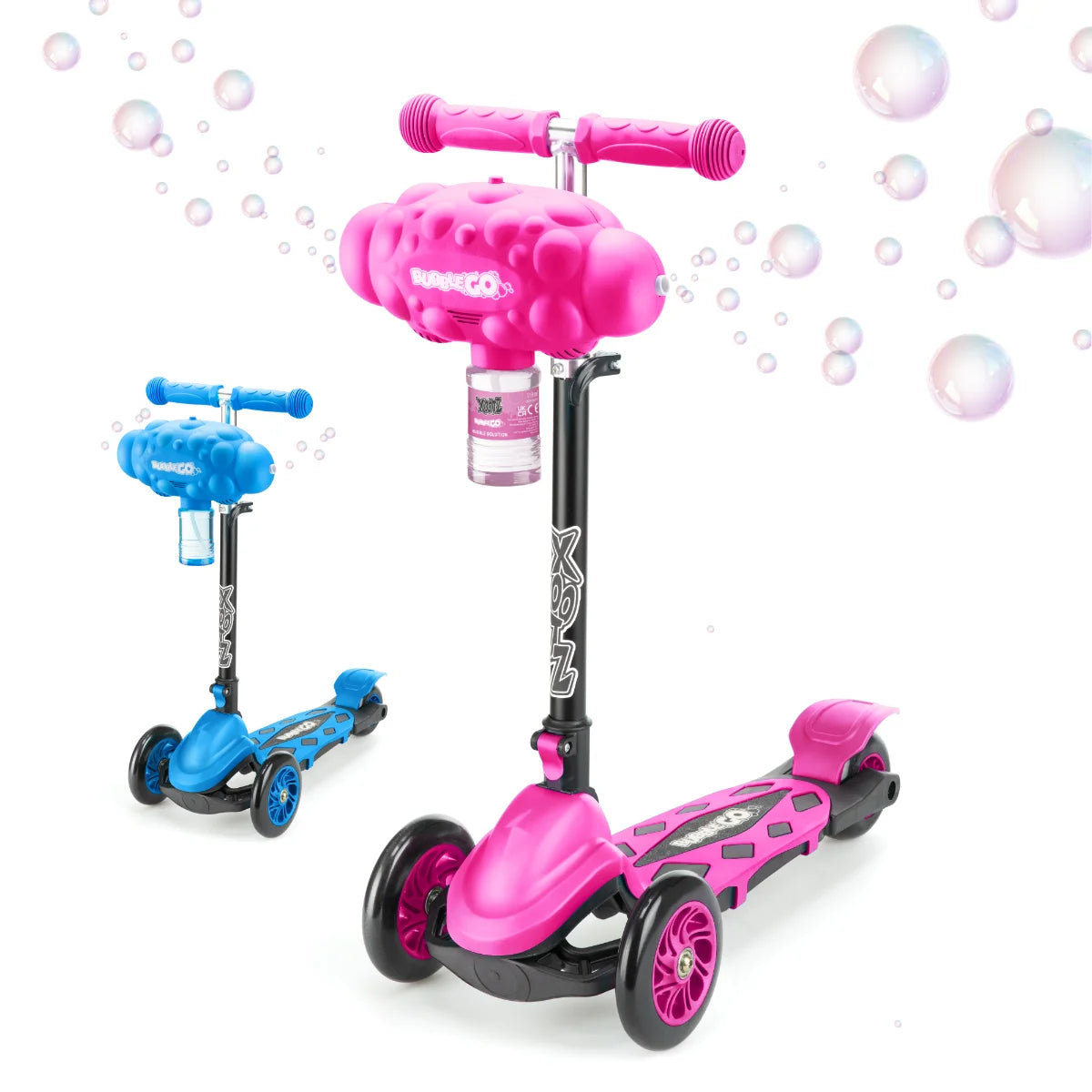 Stylish Foldable Scooter for Easy Storage-Bubble Go Foldable Tri-Scooter - Pink