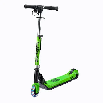 Scooter with Suspension for Smooth Rides-XOOTZ® Elements Electric Scooter Folding with LED Light Up Wheel and Collapsible Handlebars - Green