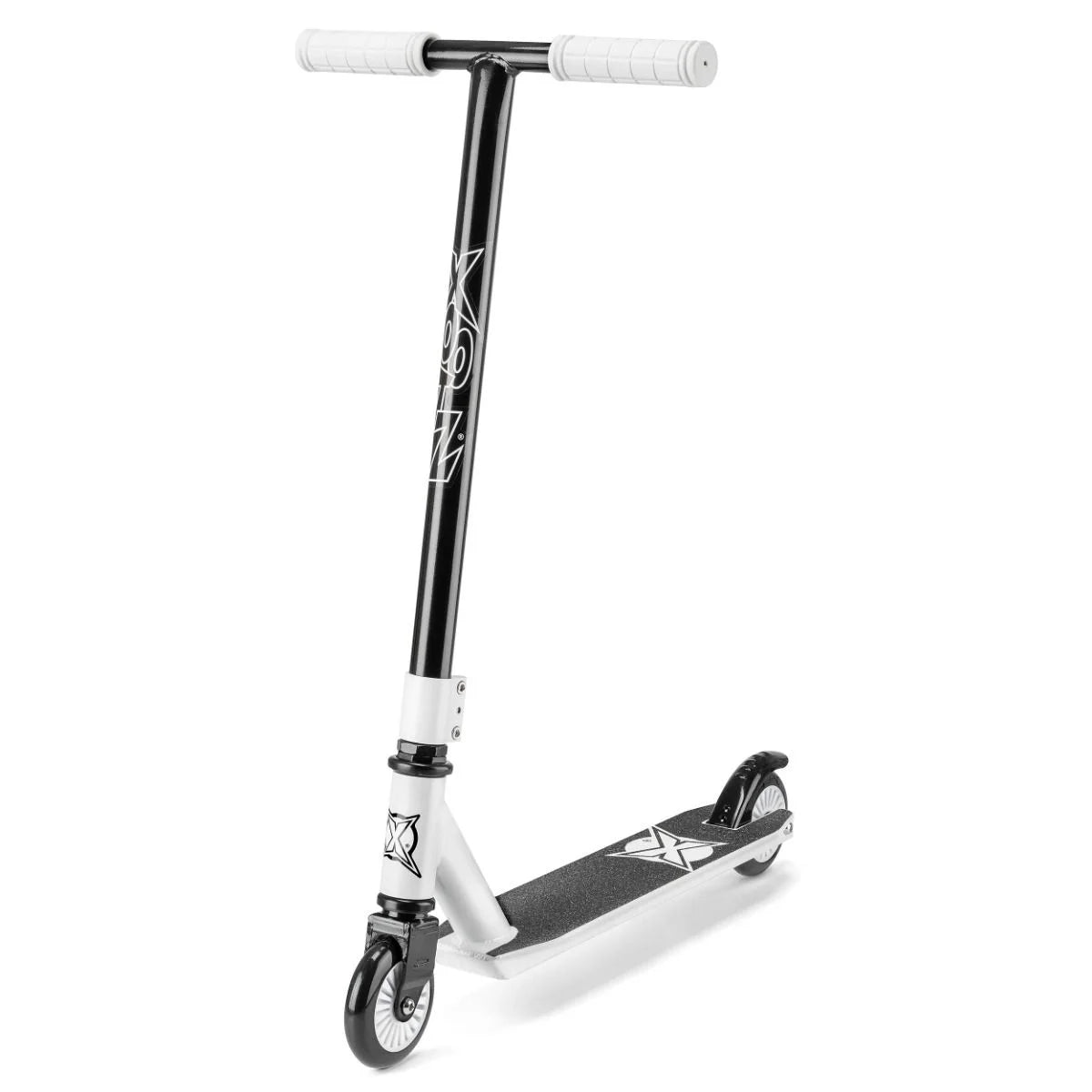 Electric Scooter with Large Tires for Stability-Xootz Invert Stunt Scooter - White/Black