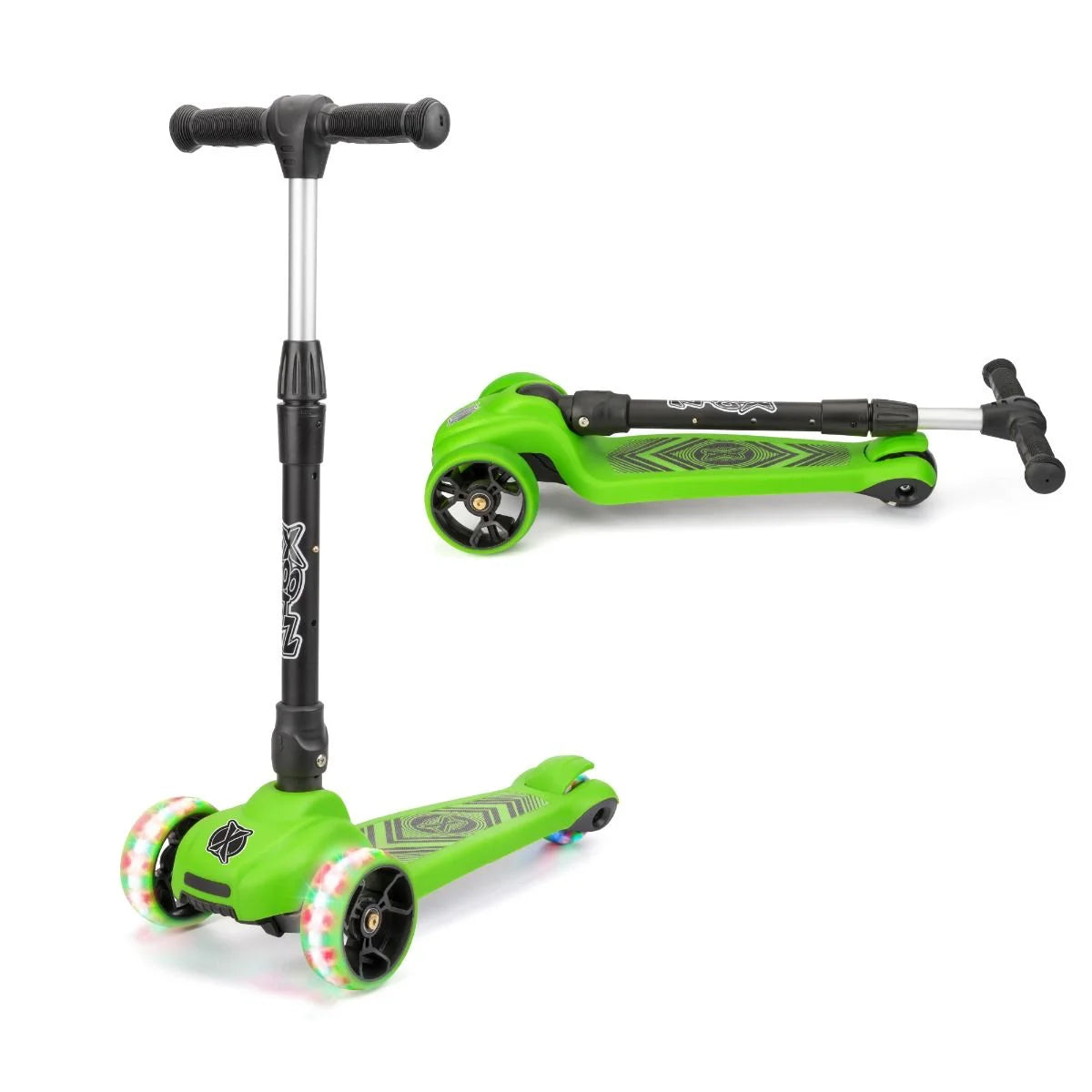 Versatile Electric Scooter for Daily Use-Xootz Scout Tri-Scooter - Green