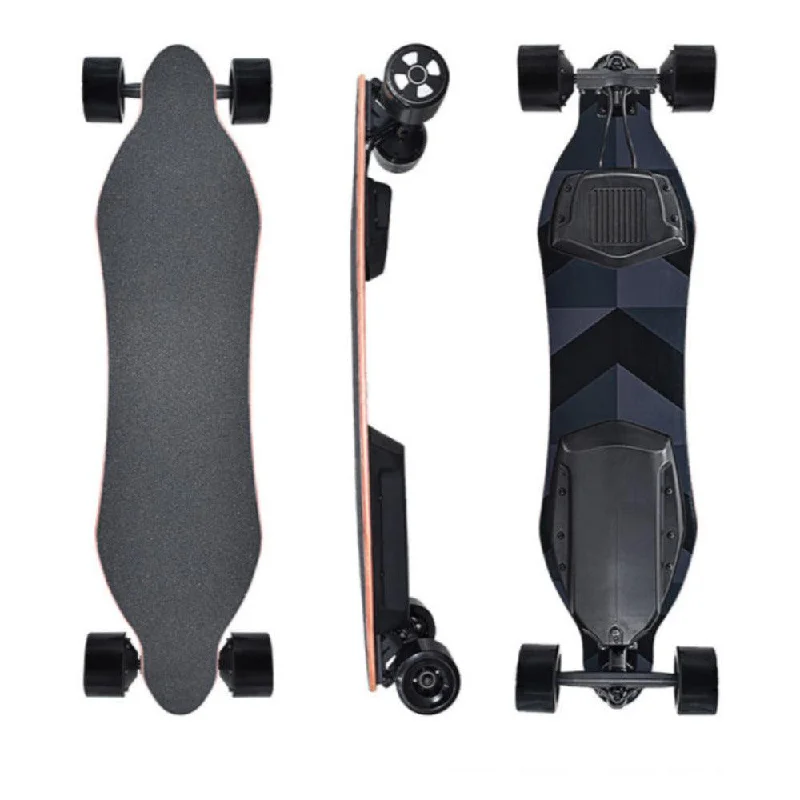 Wide Skateboard Deck for Comfort and Control-600W*2 Electric Longboard Skateboard Black X10