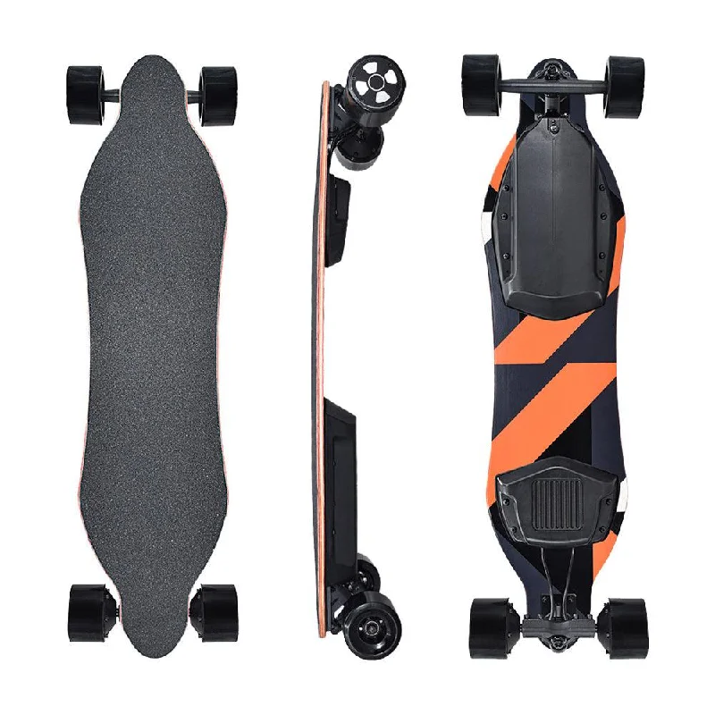 Durable Skateboard Wheels for Smooth Gliding-600W*2 Electric Longboard Skateboard Orange X10