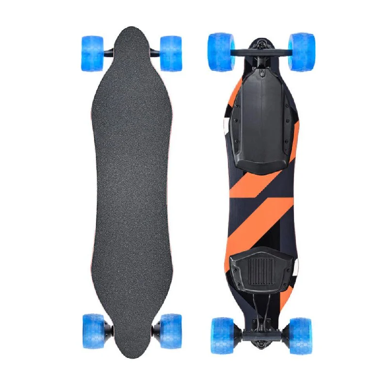 High-Speed Electric Skateboard for Commuting-700W*2 Electric Longboard Skateboard Orange X10 With Cloud Wheels