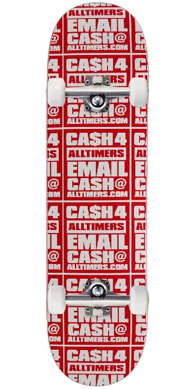 Off-Road Skateboard for Rugged Terrain Adventures-Alltimers Atlantic Ave Skateboard Complete - Red - 8.25"