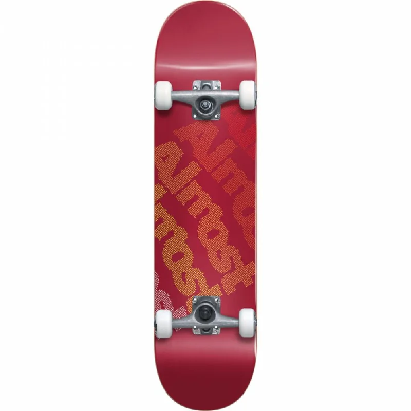 Pro-Level Skateboard for Serious Skaters-Almost Light Bright First Push Red 7.75" Skateboard Complete