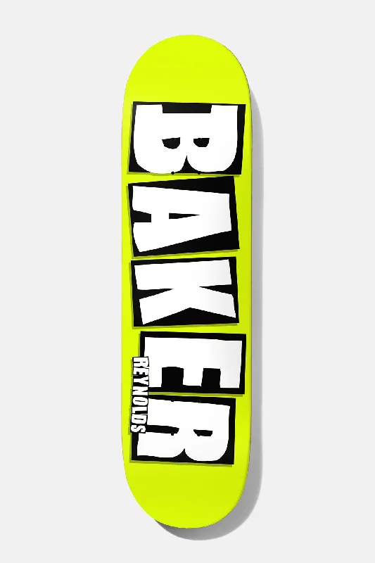 Durable Skateboard with Professional Bearings-Andrew Reynolds Brand Name Neon Yellow B2 8.38