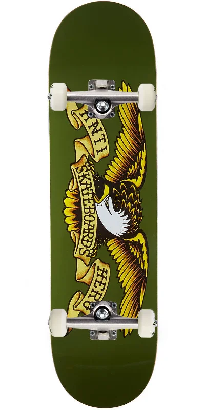 Compact Skateboard for Convenient Travel-Anti-Hero Classic Eagle Skateboard Complete - Olive - 8.38"