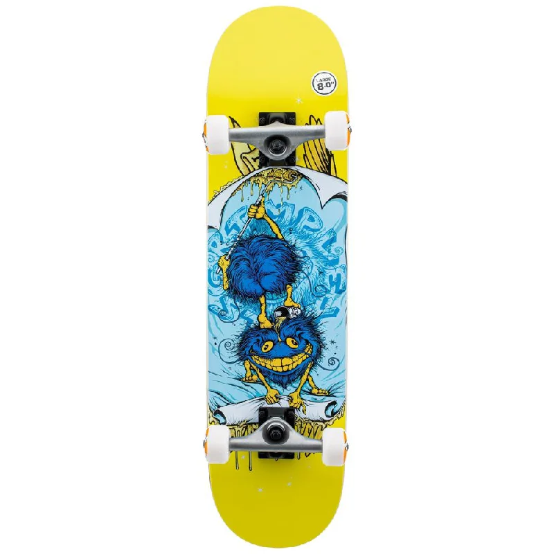 Compact Skateboard for Convenient Travel-Antihero Grimple Glue in Yellow 8.0" Complete Skateboard