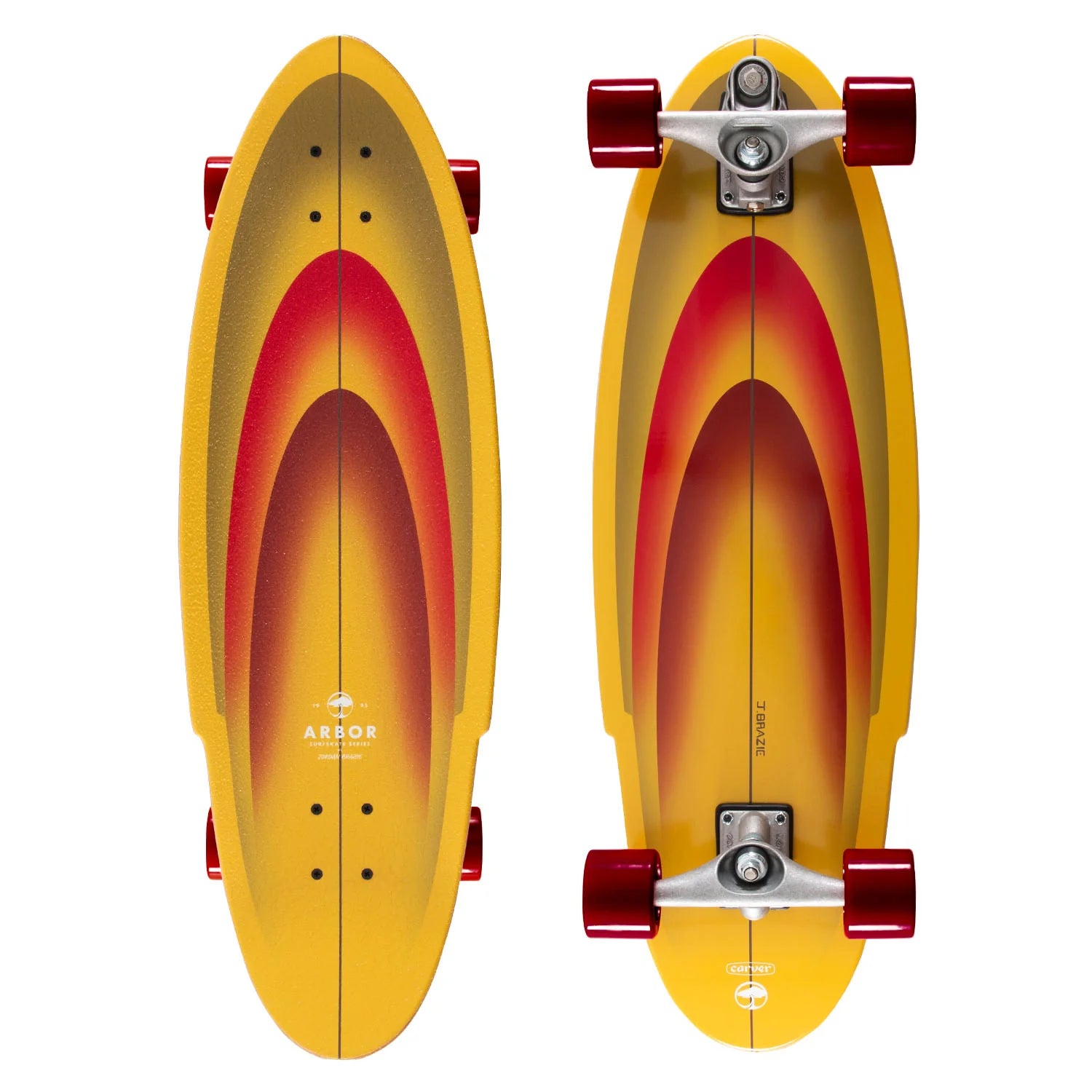 Custom Skateboard Design for Personal Branding-Arbor C7 Jordan Brazie 33" Surfskate Cruiser Complete Skateboard