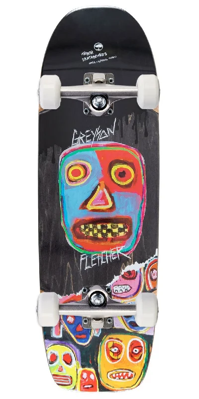 High-Speed Skateboard for Thrill Seekers-Arbor Greyson Portal Hopper Faces Skateboard Complete - 9.75"