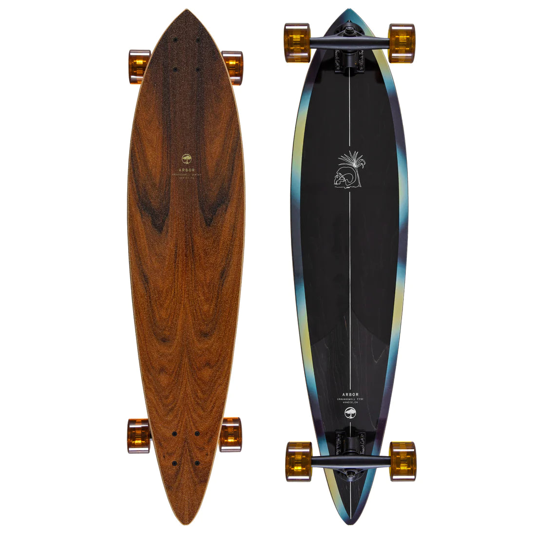 Off-Road Skateboard for Adventure Riders-Arbor Groundswell Fish 8.5" x 37" Longboard Complete