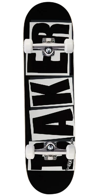 High-Speed Skateboard for Thrill Seekers-Baker Brand Logo Skateboard Complete - Black/White - 8.10"