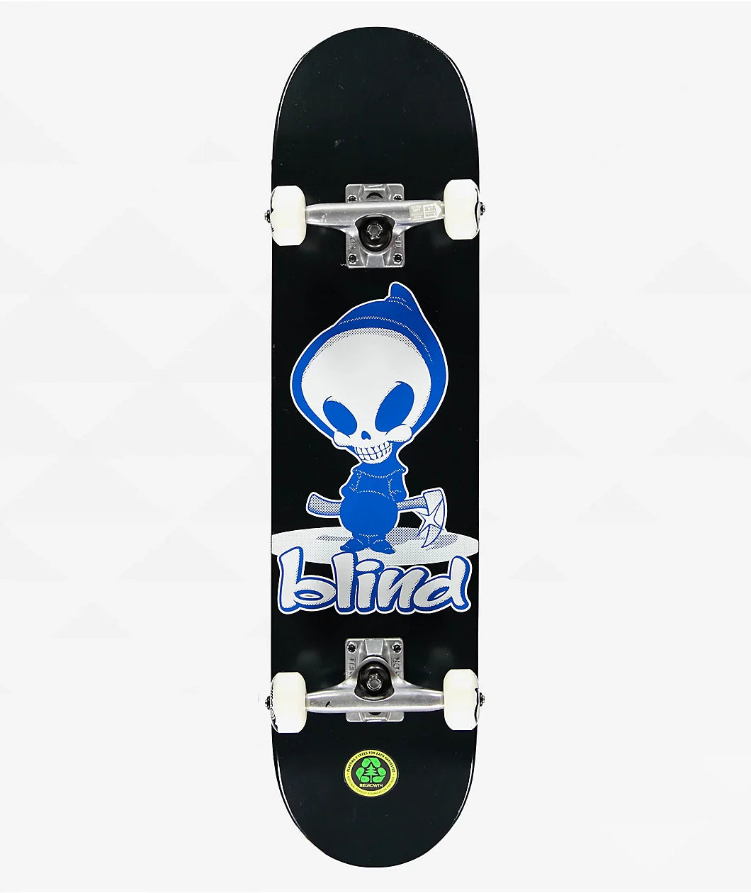 Performance Skateboard Deck for Serious Riders-Blind Bitmap Reaper First Push Soft Wheels Blue 7.625" Complete Skateboard