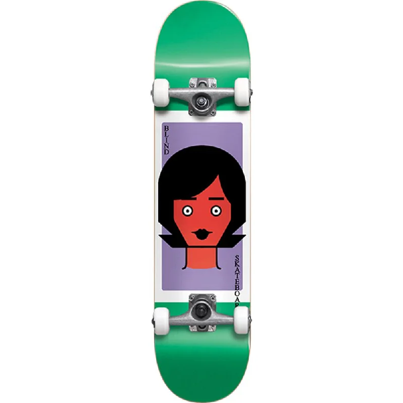 Stylish Longboard for Trendy Riders-Blind Girl Doll 2 Green First Push 8.0" Skateboard