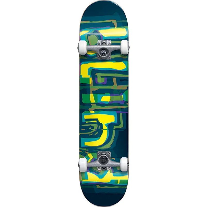 Electric Skateboard with Long Battery Life-Blind Logo Glitch Green/Yellow 7.875" Skateboard