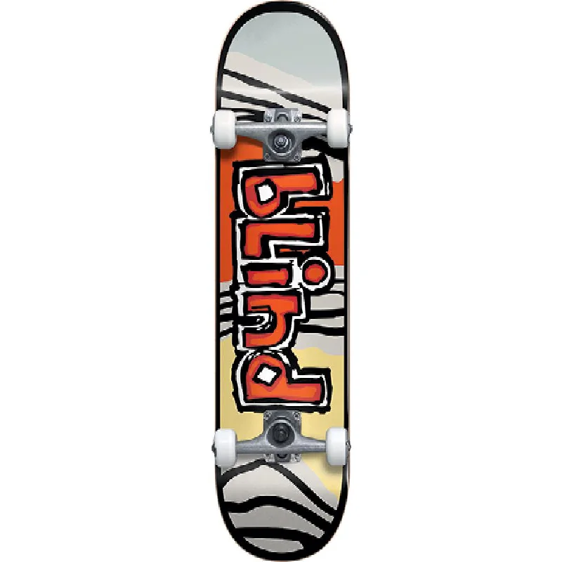 Comfortable Skateboard with Wide Deck for Stability-Blind OG Tiger Stripe First Push Youth 7.0" Skateboard