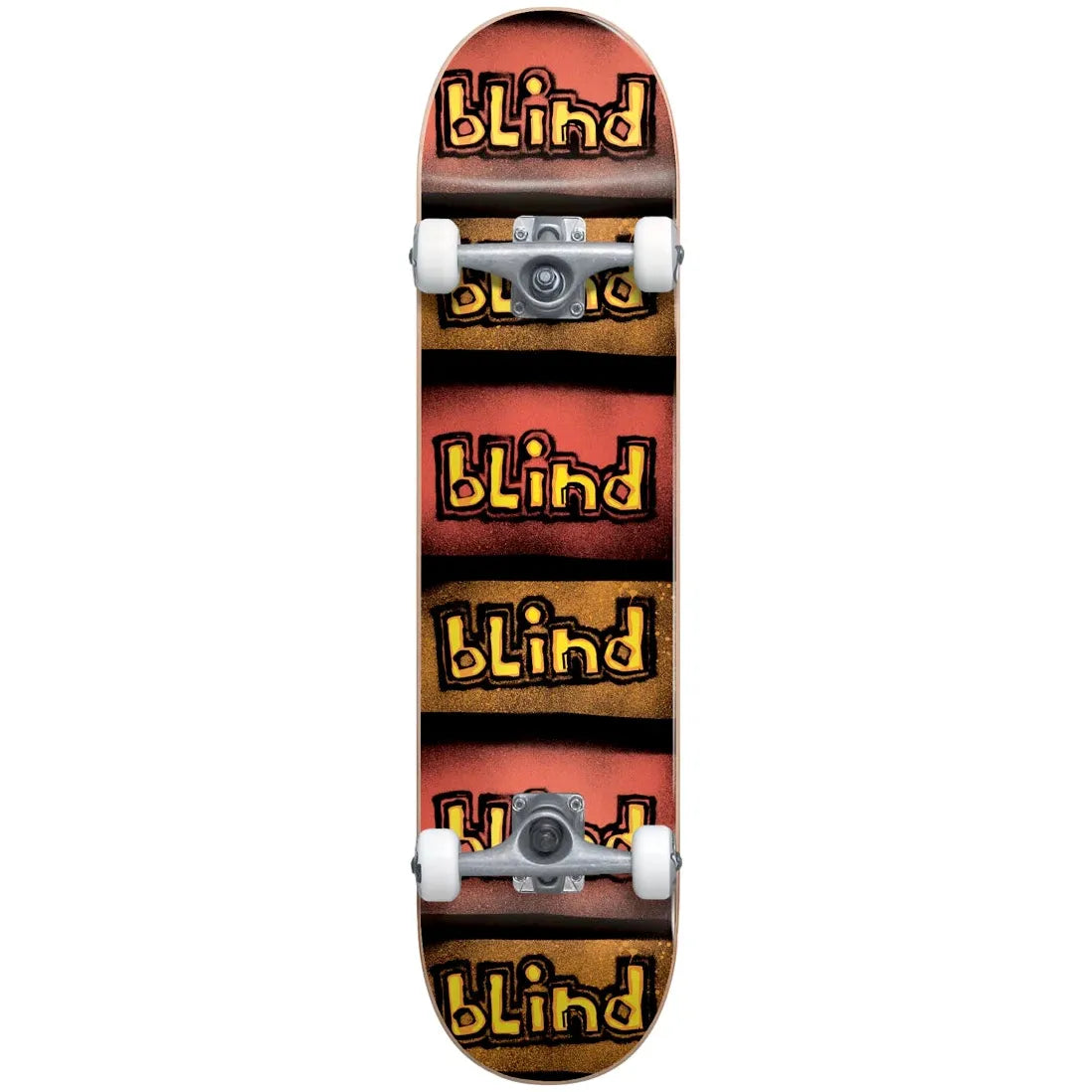 Stylish Vintage Skateboard for Classic Appeal-Blind Reflectiv First Push Soft Wheels Yellow/Red/Black 7.5" Complete Skateboard